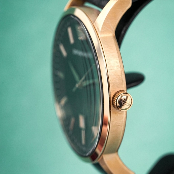 Emporio Armani Renato AR2425 43mm Large Black Dial Gold Tone Men's Watch - Picture 13 of 15